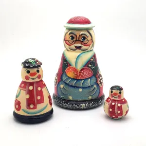 Santa and Snowman Nesting Doll Set