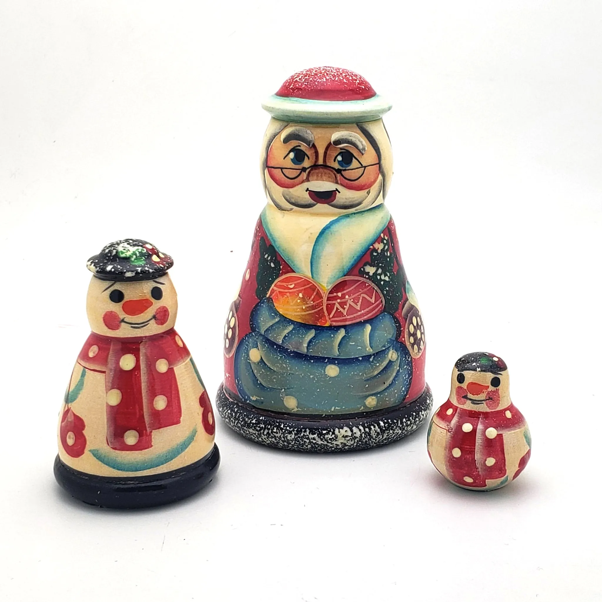 Santa and Snowman Nesting Doll Set