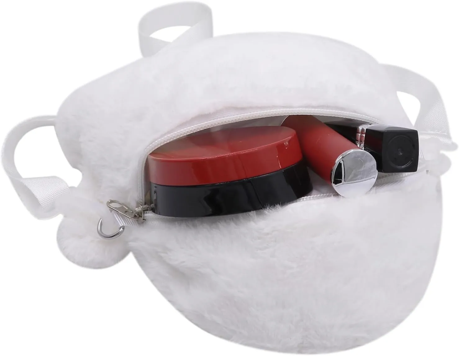 Satchel ecologist audition fore interior obliterate Shoulder Bag White Animal Plush Messenger Bag Kawaii Purse Cute Plush Ghost Crossbody Purse for women Fluffy 