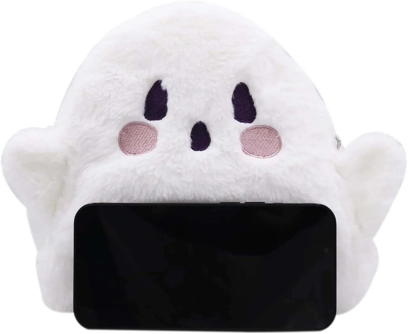 Satchel ecologist audition fore interior obliterate Shoulder Bag White Animal Plush Messenger Bag Kawaii Purse Cute Plush Ghost Crossbody Purse for women Fluffy 