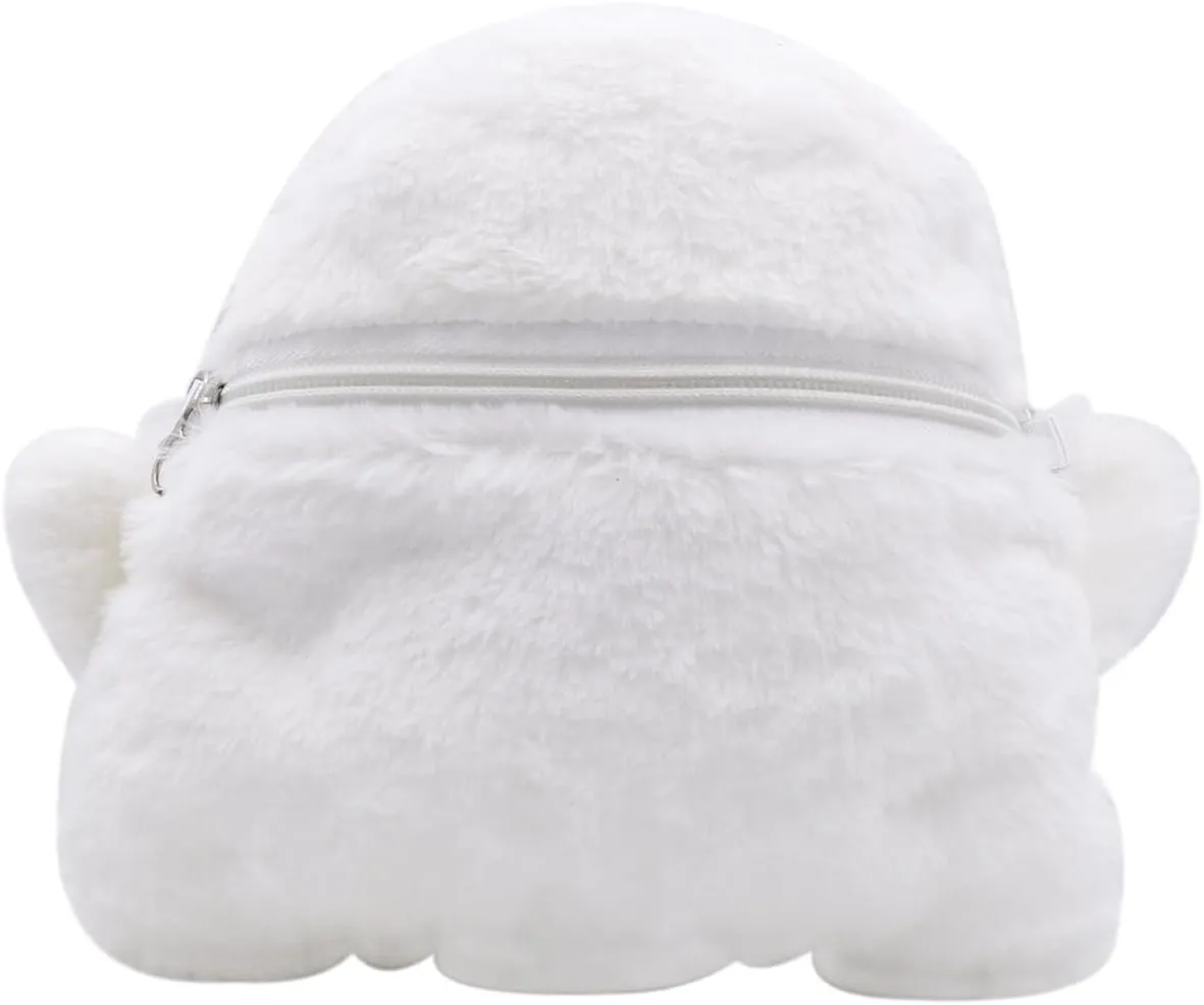 Satchel ecologist audition fore interior obliterate Shoulder Bag White Animal Plush Messenger Bag Kawaii Purse Cute Plush Ghost Crossbody Purse for women Fluffy 