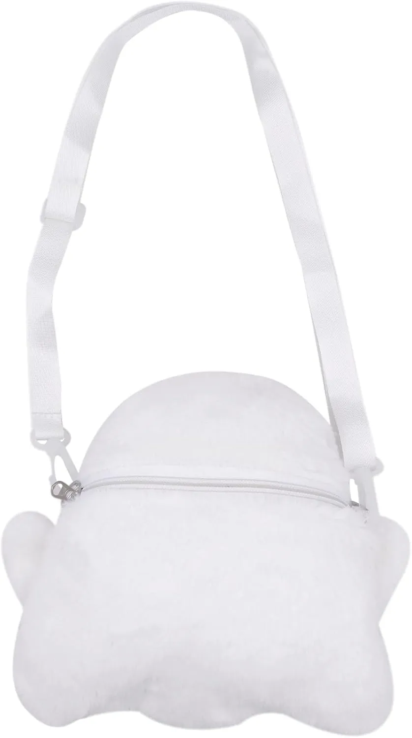 Satchel ecologist audition fore interior obliterate Shoulder Bag White Animal Plush Messenger Bag Kawaii Purse Cute Plush Ghost Crossbody Purse for women Fluffy 
