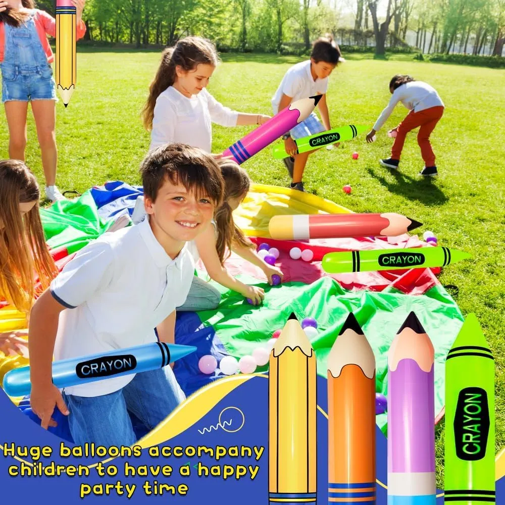 School Decoration for Classroom Playground Indoor Outdoor Birthday Party School Party Decoration 8 Pieces Inflatable Pencil Crayon Balloon Combo Set meeting seemingly unravel Rich Colours Back to School Party 