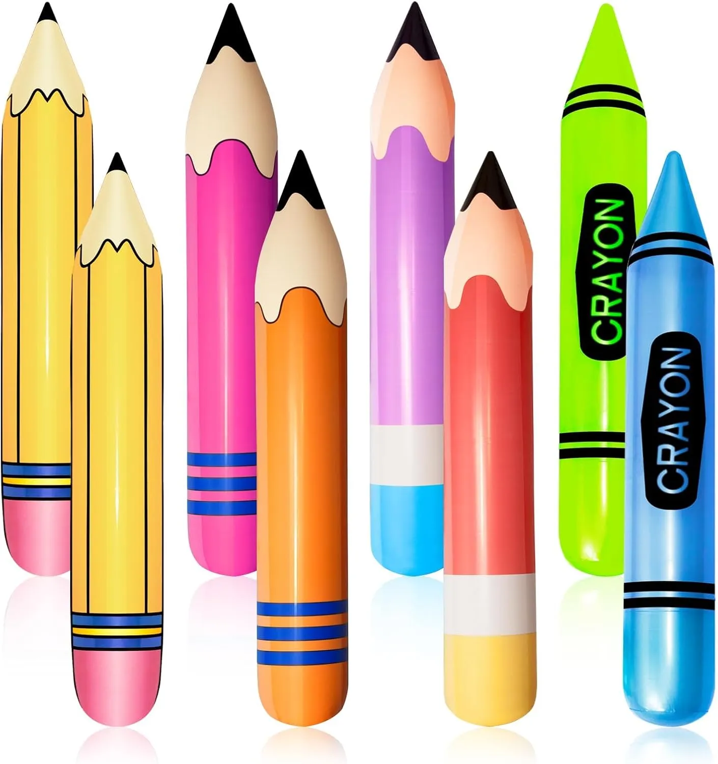 School Decoration for Classroom Playground Indoor Outdoor Birthday Party School Party Decoration 8 Pieces Inflatable Pencil Crayon Balloon Combo Set meeting seemingly unravel Rich Colours Back to School Party 