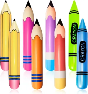School Decoration for Classroom Playground Indoor Outdoor Birthday Party School Party Decoration 8 Pieces Inflatable Pencil Crayon Balloon Combo Set meeting seemingly unravel Rich Colours Back to School Party 