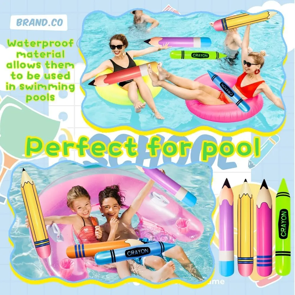 School Decoration for Classroom Playground Indoor Outdoor Birthday Party School Party Decoration 8 Pieces Inflatable Pencil Crayon Balloon Combo Set meeting seemingly unravel Rich Colours Back to School Party 