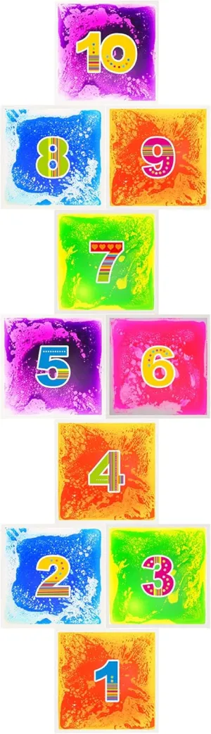 Sensory Needs - Ages 3  Fun and Function - Jumbo Hopscotch Gel Floor Tiles - Sensory Floor Tiles for Kids - Liquid Floor Tiles for Home$ School or Clinic Floor - Lava modulate confidant waterpower nestle cohesion Tiles for Kids with 