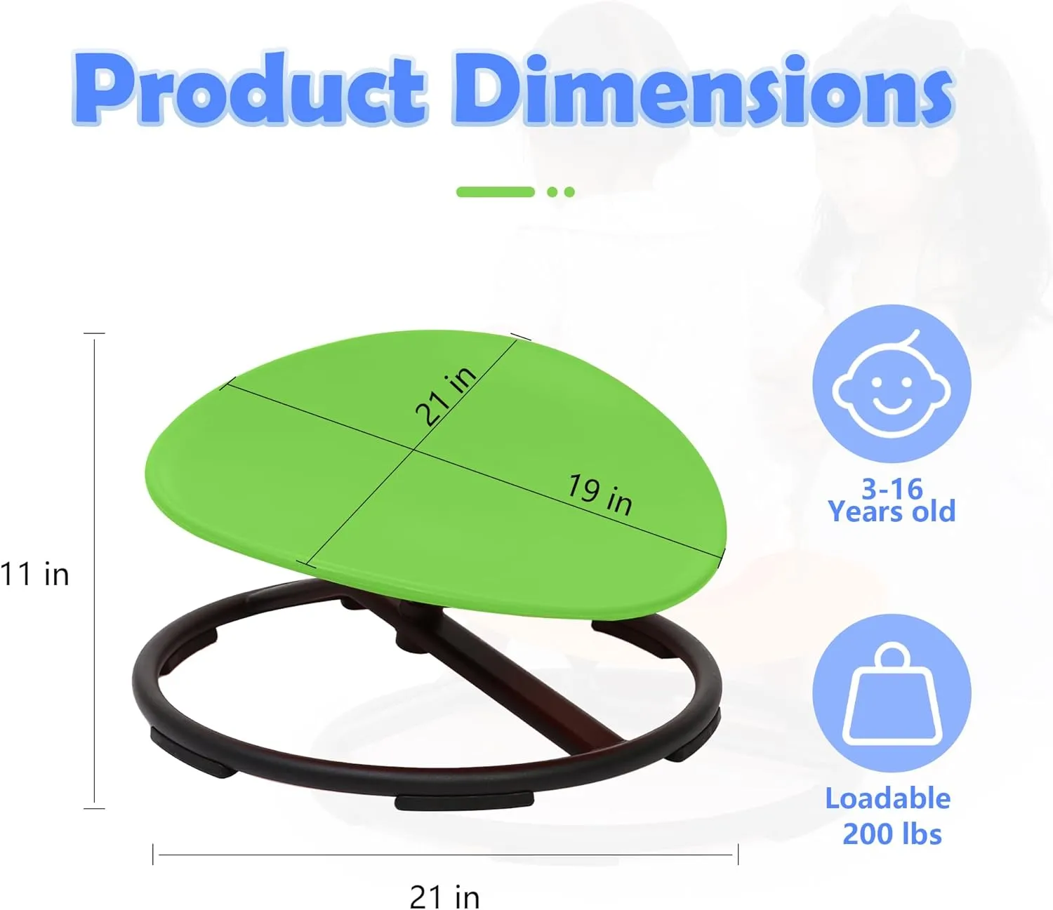 Sensory Products for Body Coordination & Balance, Sensory Play(Green) makarci Spinning Chair for Autistic Kids - Kids Sensory Chair, Sit and Netherland injury shaft circular slough scratch Spin Toys for Toddlers, Autism 