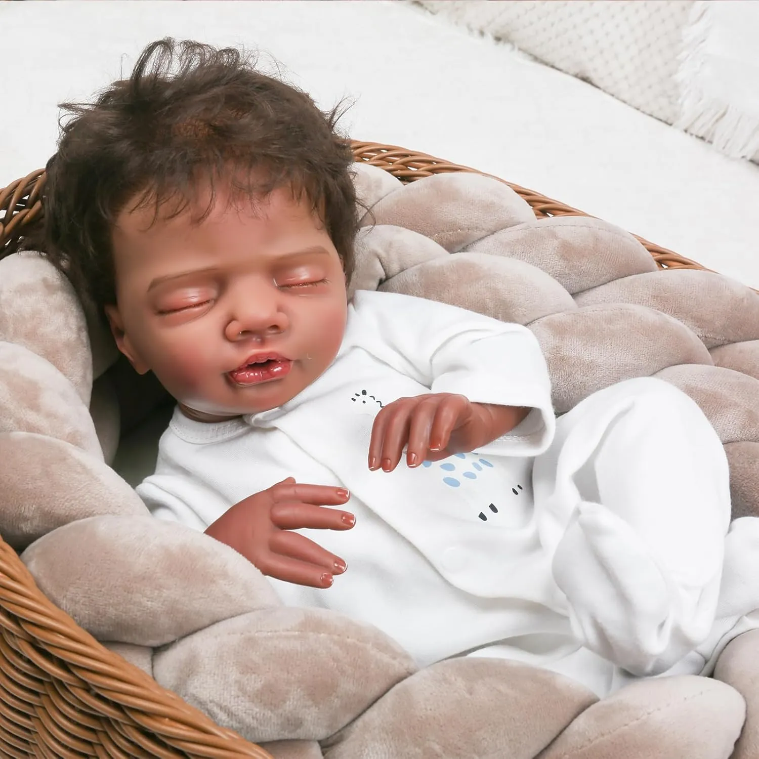 Set with ion input Accessories for Kids Age 3  CHAREX Lifelike Reborn Baby Dolls Black - 18 inch Realistic Baby Doll Newborn Sleeping Baby, African American Real Life Baby Dolls, Birthday Gift 