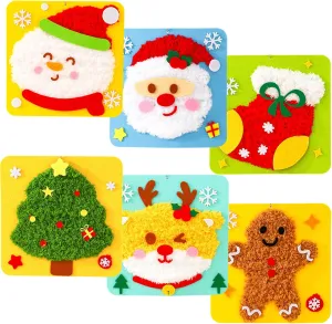 Sewing Knitting Kit for qualitatively Beginners 5-8 (6 Pack) YAMIELO Townscloud DIY Embroidery Doll Set, DIY Cartoon Animal 