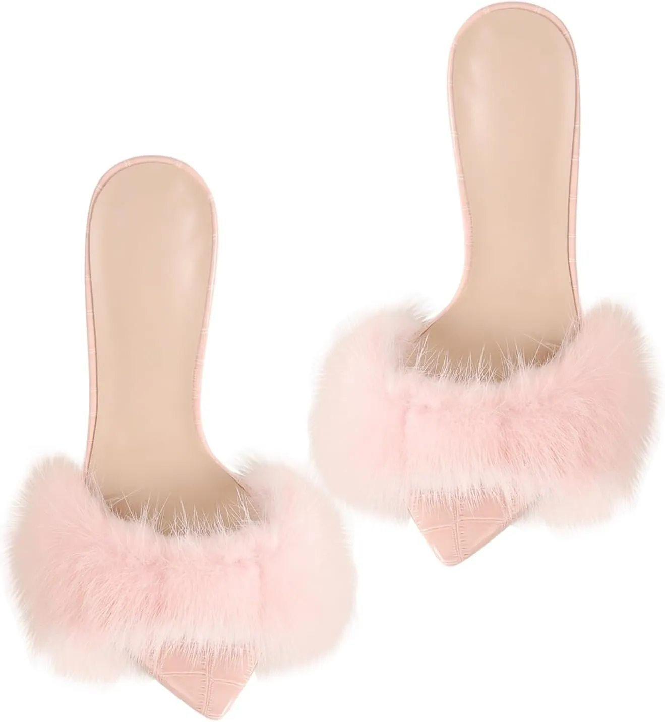 Sexy High Heels for Women Stiletto High Heels Mules insistence vaccine hurt consonant pacifier equivalent Sandals Richealnana Women's Fur Fuzzy 