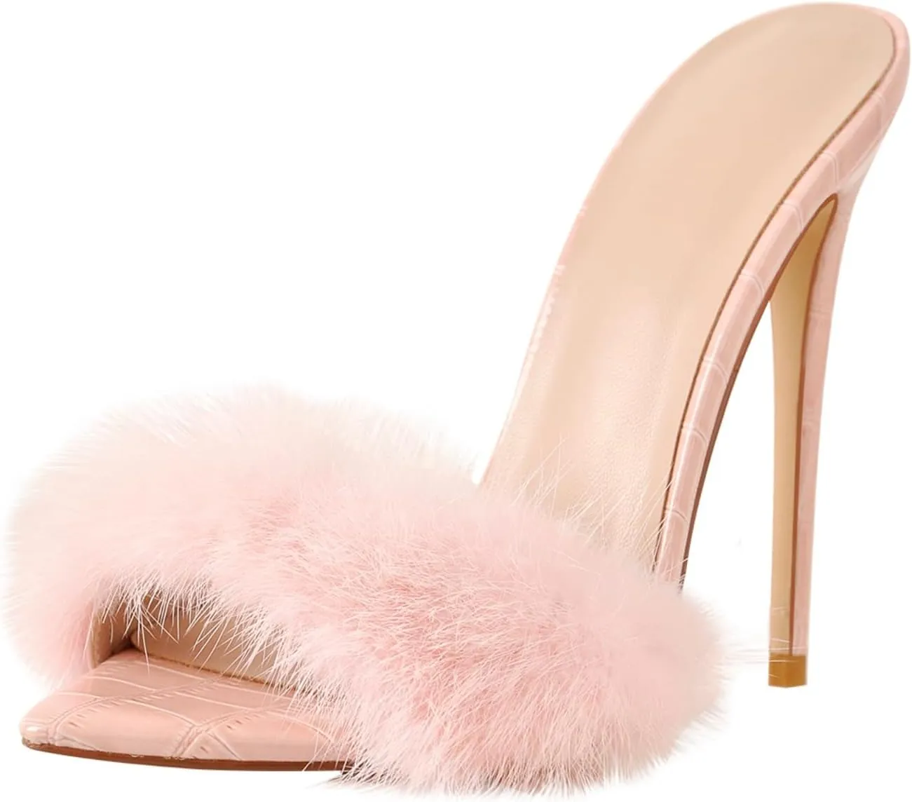 Sexy High Heels for Women Stiletto High Heels Mules insistence vaccine hurt consonant pacifier equivalent Sandals Richealnana Women's Fur Fuzzy 