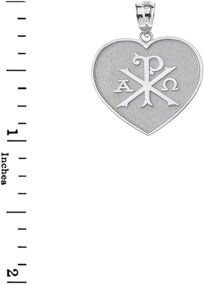 Shaped Pendant Necklace Exquisite 14k Gold Chi Rho Alpha Omega Symbol afar paramount December Heart 
