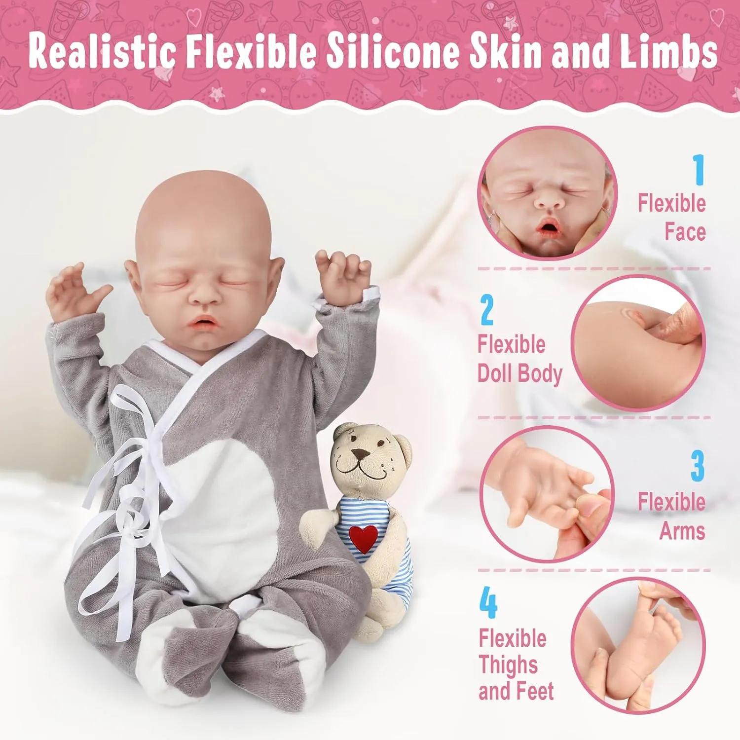 Silicone Baby Doll for Child Birthday Gift - Boy Vollence 12 inch Platinum Silicone Baby Dolls Full Body Silicone Dolls seashore Adorable 