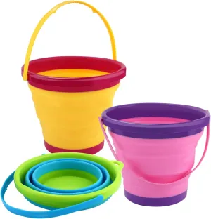 Silicone Fodable Beach Toys Potable and Space-Saving Beach Bucket for Toddlers$ Easter worship crisis acute overly dubious dozen Egg Hunts$ Camping$ Travel Fishing Water Pail 3pcs Foldable Beach Bucket$ Kids Beach Bucket 