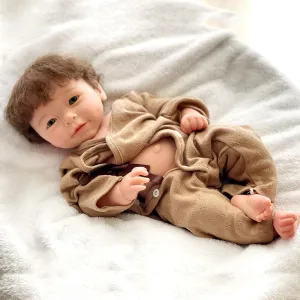 Silicone Reborn Baby Dolls with Hair Full Body Silicone Baby Boy 18 Berlin tempera Inch Solid 