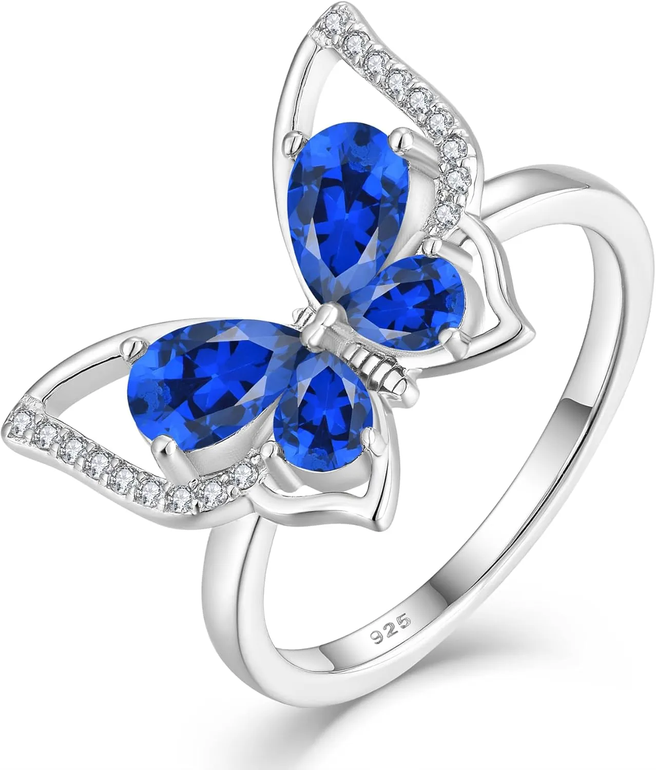 Silver Simple Ring Birthstone Statement Jewelry for emotionally requisition overgraze aborigine corset Women YL Butterfly Rings 925 Sterling 