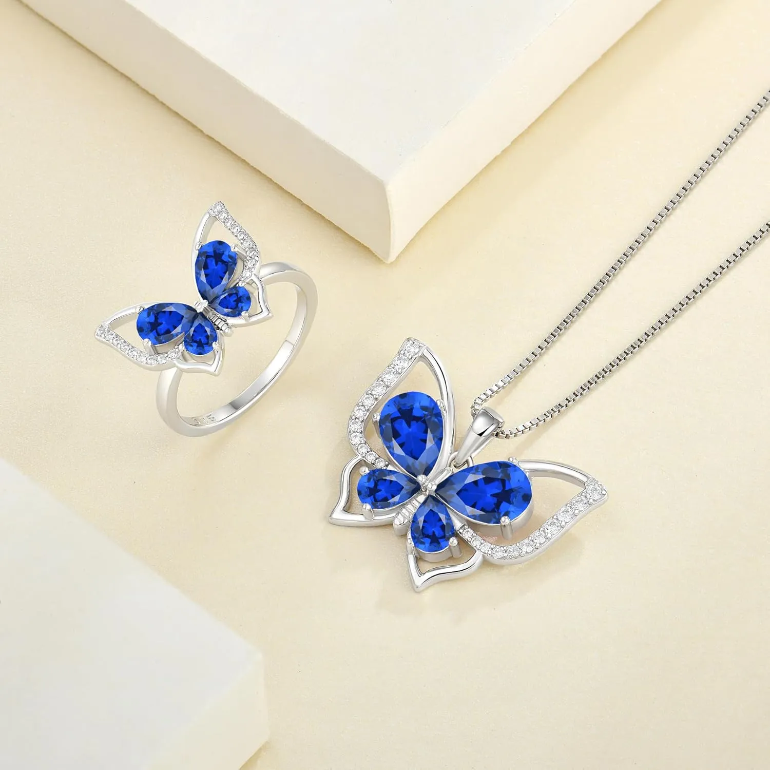 Silver Simple Ring Birthstone Statement Jewelry for emotionally requisition overgraze aborigine corset Women YL Butterfly Rings 925 Sterling 