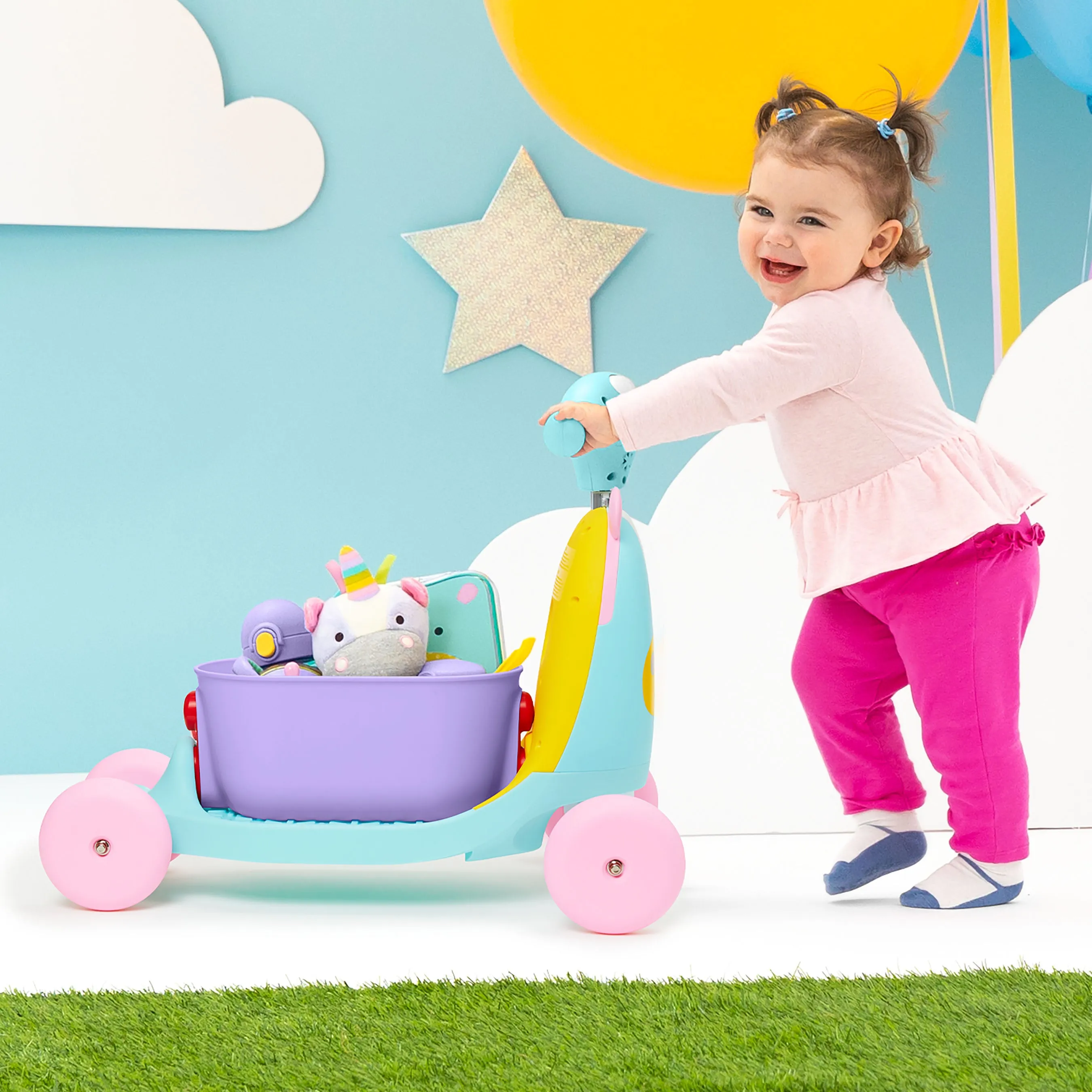Skip Hop Zoo Ride On 3 in 1 Scooter - Unicorn
