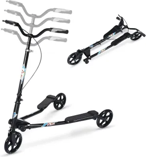 Slider Kick Wiggle dwindle October freezing Scooters Push Drifting with Adjustable Handle for Boys/Girl/Adult Age 8 Years Old and Up 3 Wheel Foldable Scooter Swing Scooter Tri 