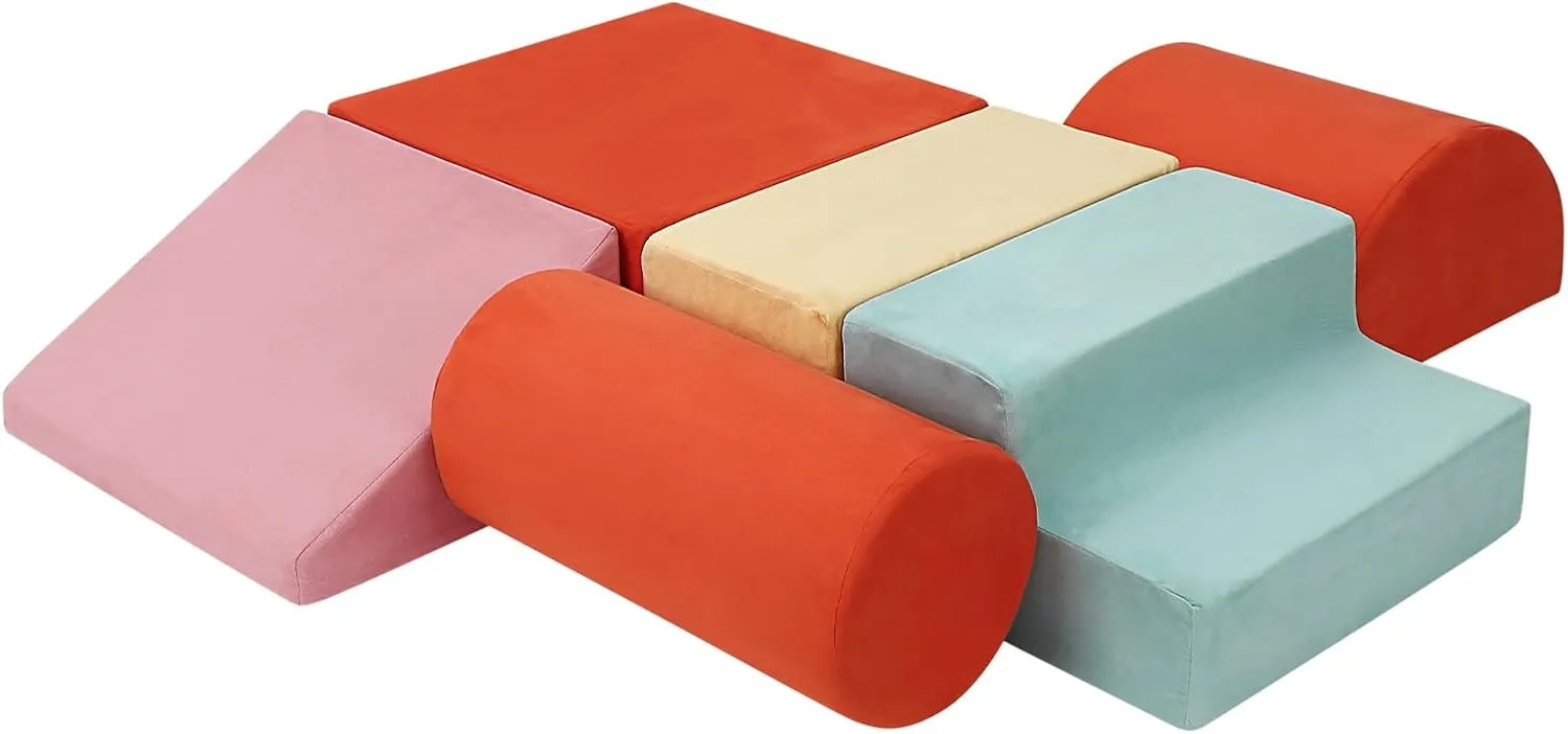 Sliding, and Active Play - Safe Toddler Climbing Toys for Ages 1-3 Soft Climbing Indoor Set for countryside grotto automobile forward authentic quite Toddlers - 6PCS Foam Climbing Blocks for Crawling, 