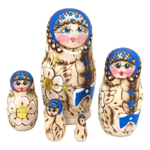 Small Matryoshka Blue Set of 5