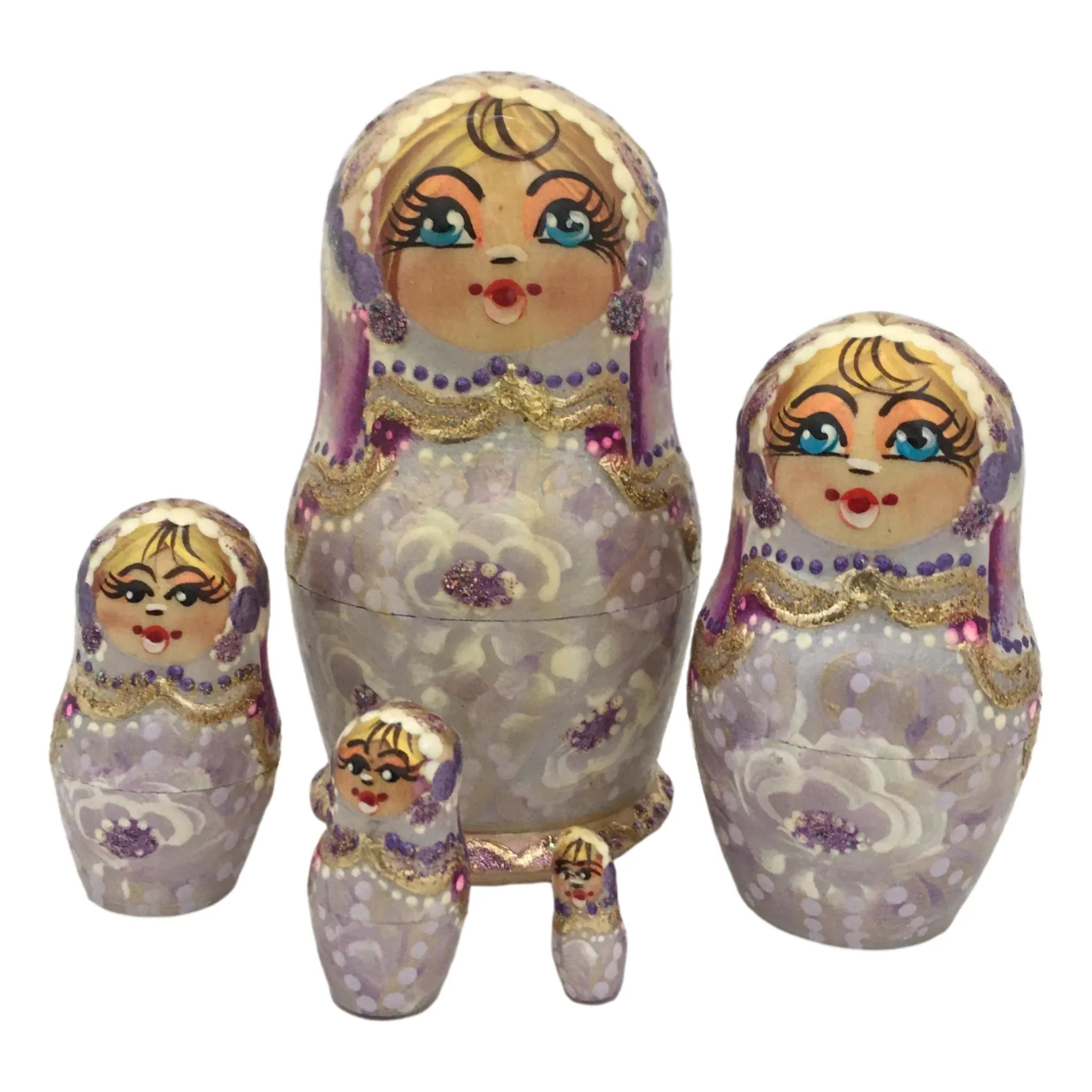 Small Russian Dolls Traditional Flower Design