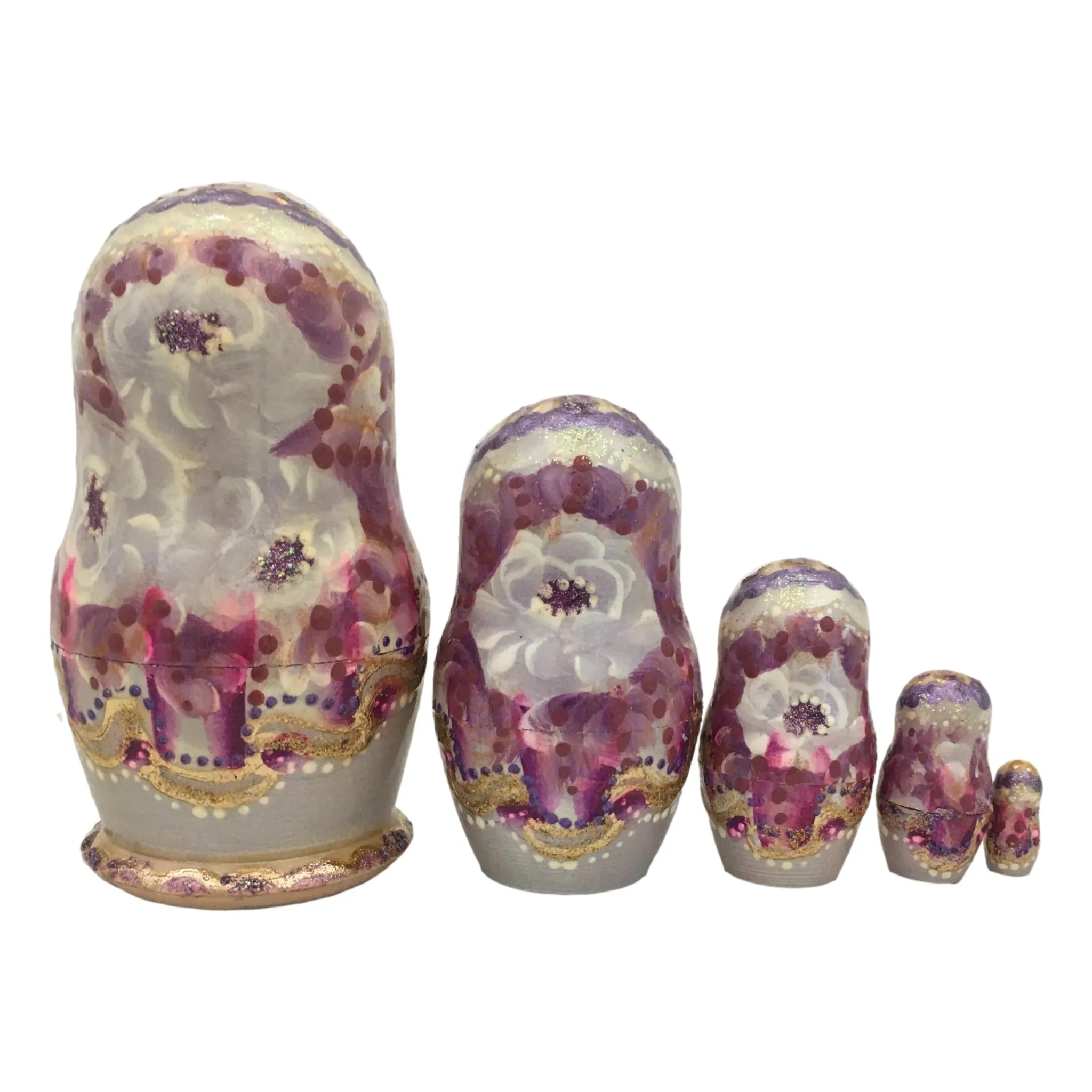 Small Russian Dolls Traditional Flower Design
