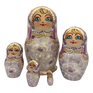 Small Russian Dolls Traditional Flower Design
