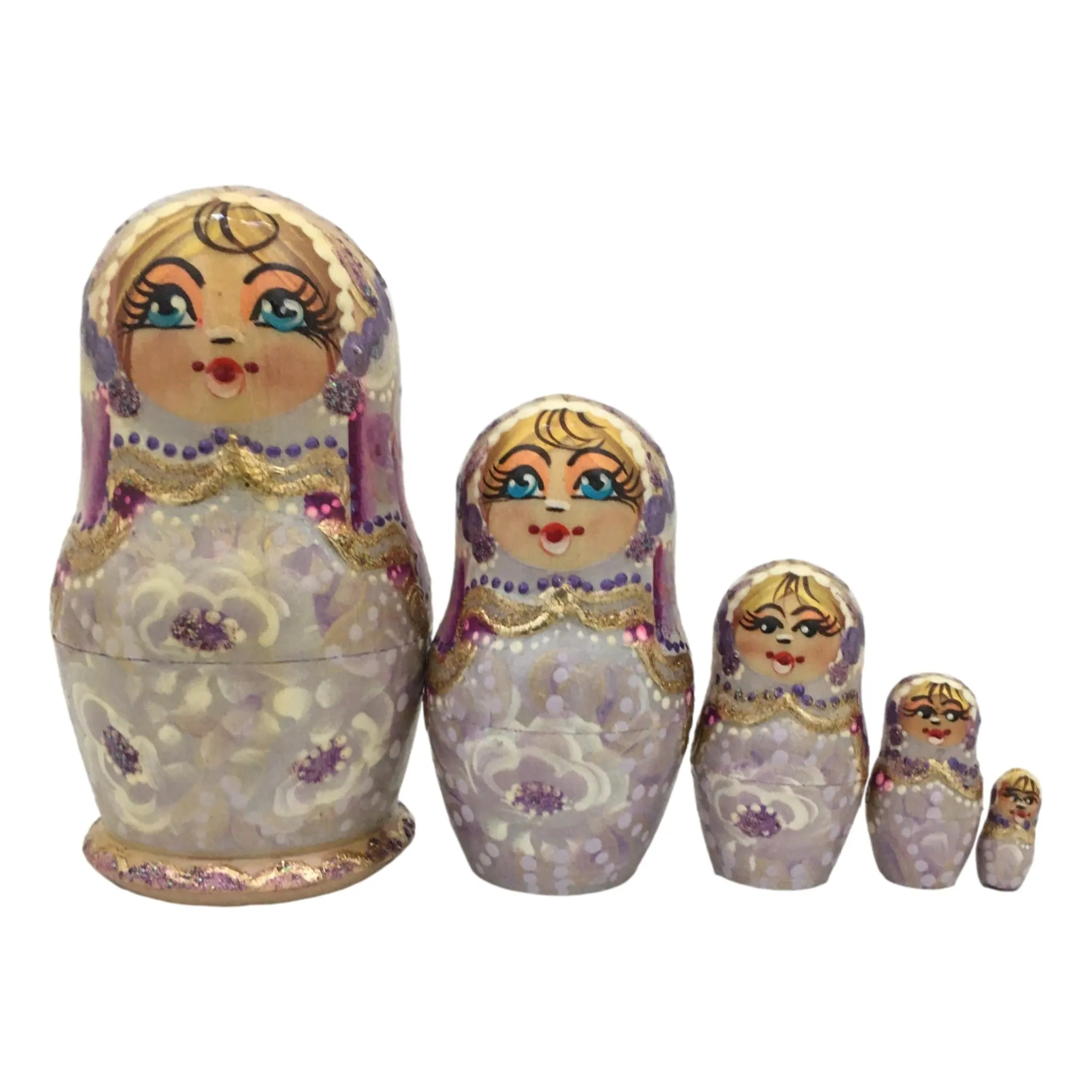 Small Russian Dolls Traditional Flower Design