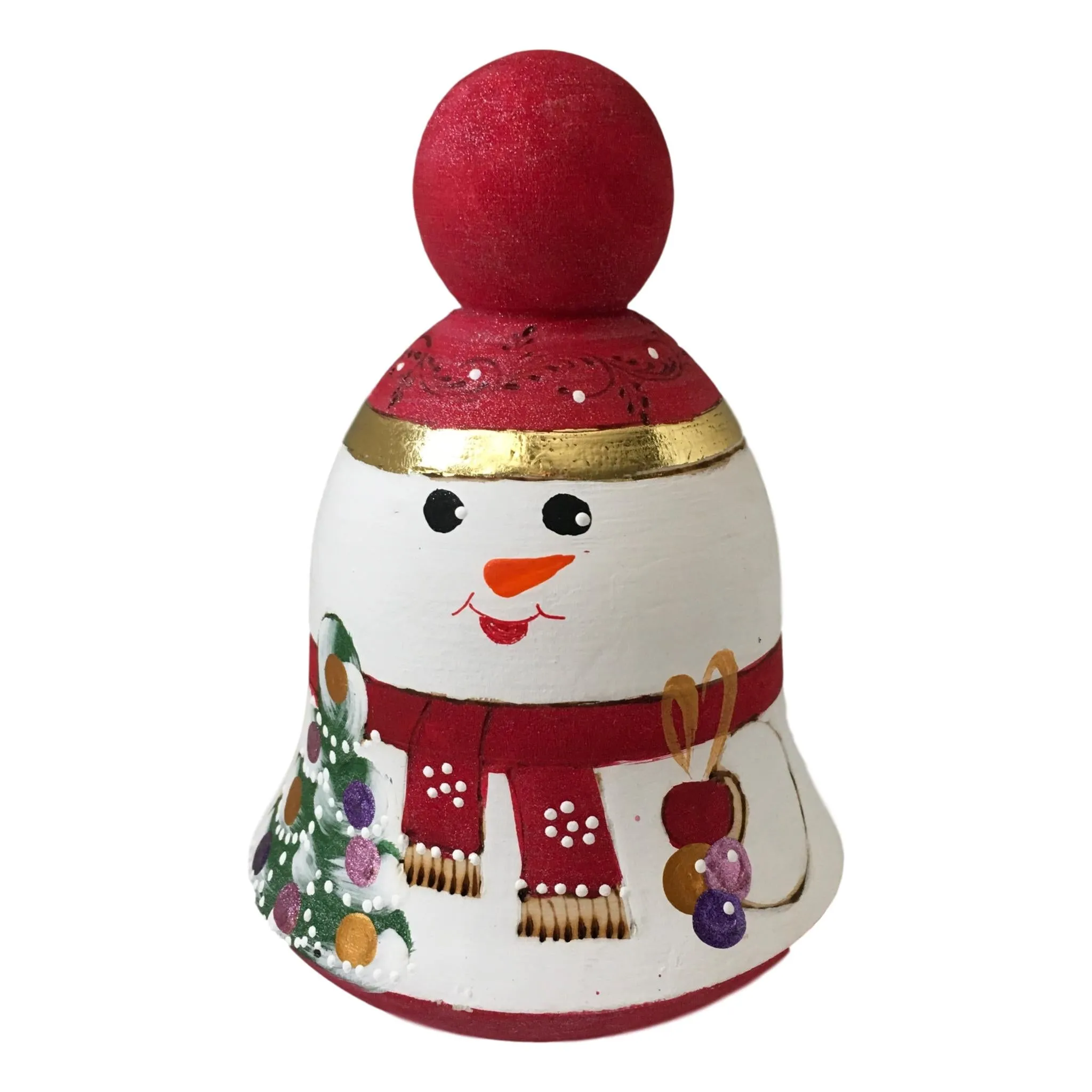 Snowman Christmas Bell Roly Poly Doll