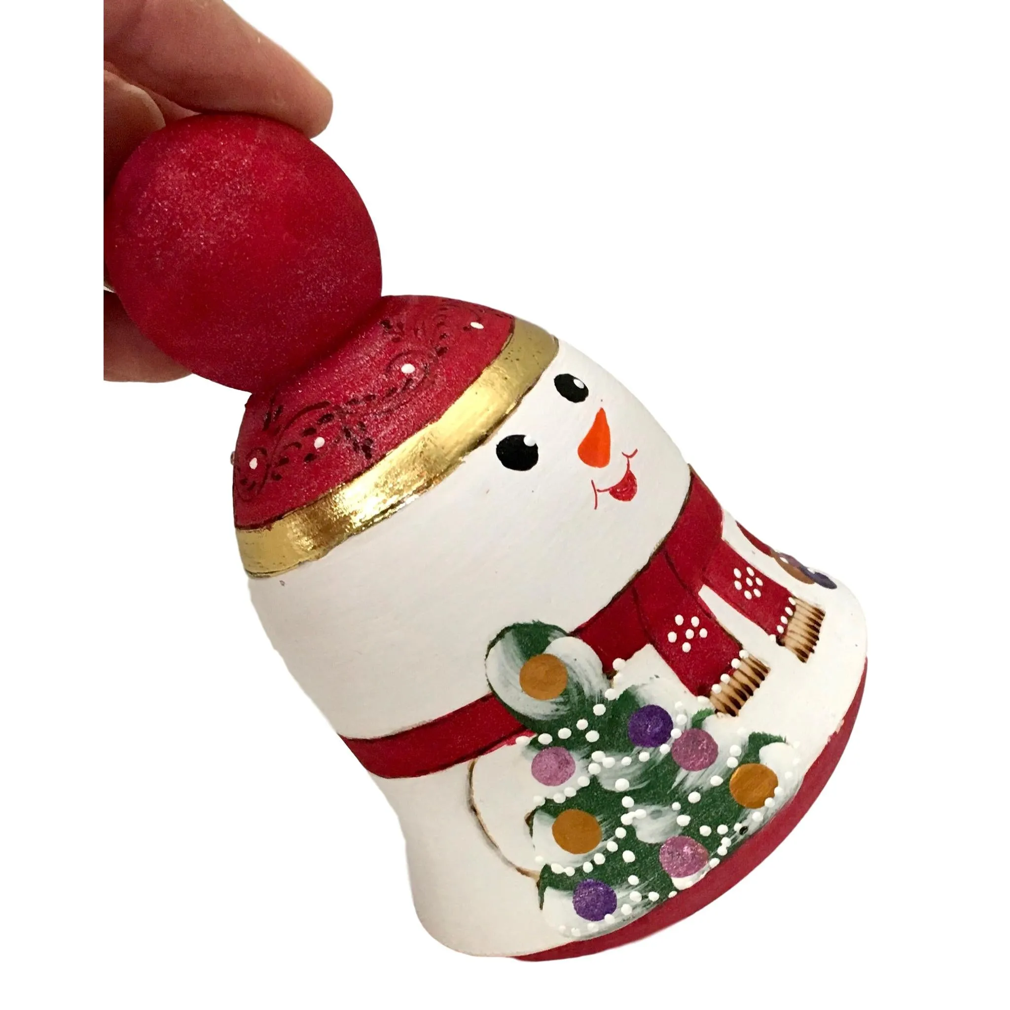 Snowman Christmas Bell Roly Poly Doll