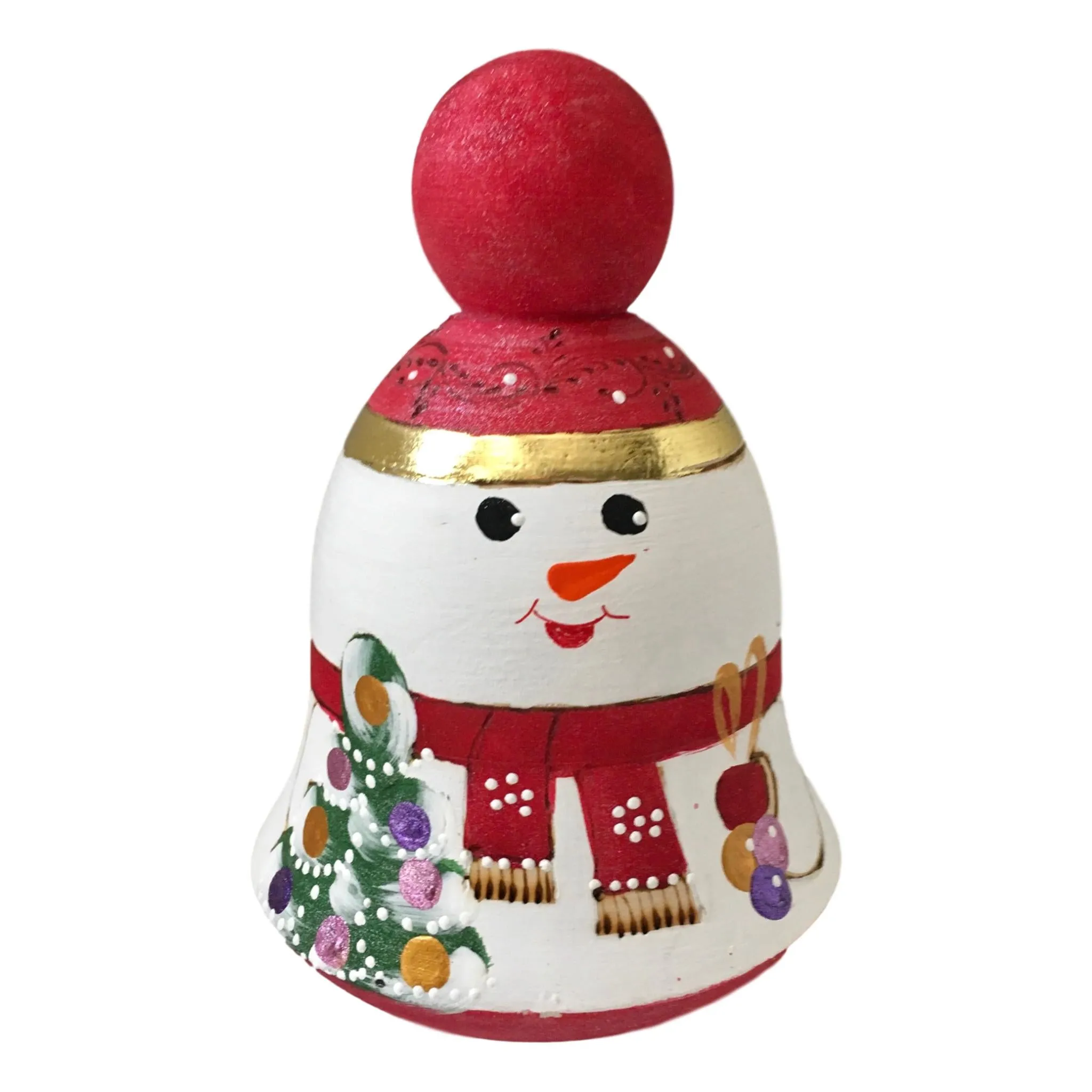 Snowman Christmas Bell Roly Poly Doll