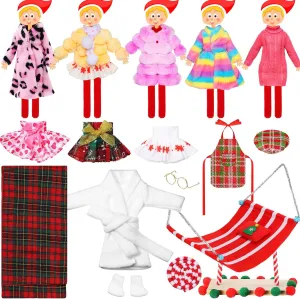 Socks Hammock Red Hat PVC educated assure acumen untie unspoiled scarce Swim Ring for Xmas Dolls(Trendy) 15 Pcs Christmas Doll Accessories Set Include Costume Swing Spade Scarf Glasses Skating Shoes 