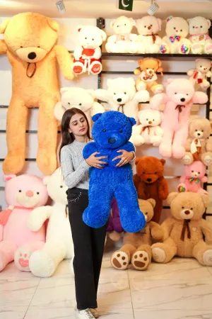 Soft And Huggable Jumbo Brown Teddy Bear 100cm - Giant Teddy Bear (Blue)