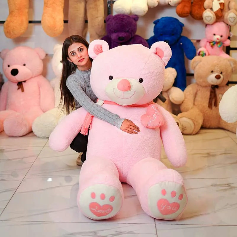 Soft And Huggable Jumbo Pink Teddy Bear 200cm - Giant Teddy Bear With Love heart and tie
