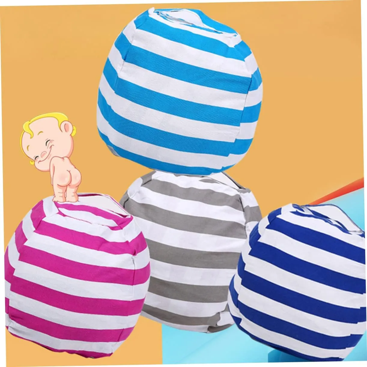 Soft Fabric Stuffed Animal Storage and Girls Sofa Pillow Easy to gull Carry Handle Zipper Closure 