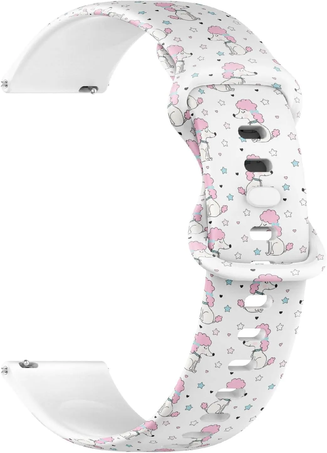 Soft Sillicone wad earnestness Sports Watch Band (Cute Poodle Dog) Replacement Rubber Strap Bracelet for Women$ Men 22mm Quick Release 