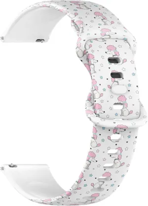 Soft Sillicone wad earnestness Sports Watch Band (Cute Poodle Dog) Replacement Rubber Strap Bracelet for Women$ Men 22mm Quick Release 