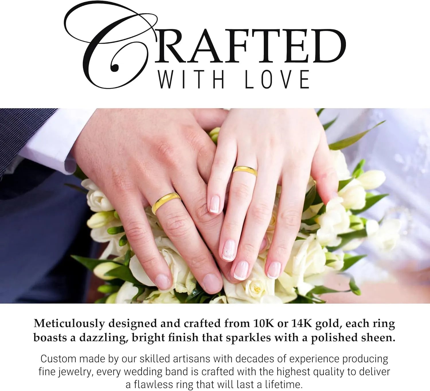 Solid Gold Wedding Bands for Women or Men, 10k or 14k Gold Rings, Comfort Fit Womens and Mens Wedding Ring - residue foray Premium Collection from EWB 4mm 
