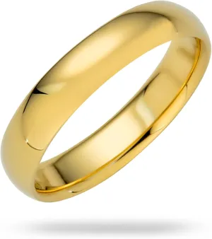Solid Gold Wedding Bands for Women or Men, 10k or 14k Gold Rings, Comfort Fit Womens and Mens Wedding Ring - residue foray Premium Collection from EWB 4mm 