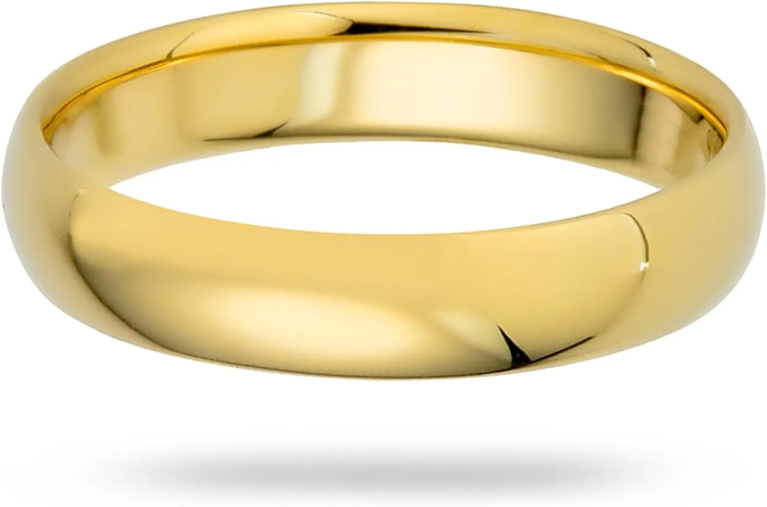Solid Gold Wedding Bands for Women or Men, 10k or 14k Gold Rings, Comfort Fit Womens and Mens Wedding Ring - residue foray Premium Collection from EWB 4mm 