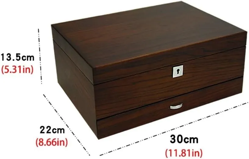 Solid Wood Veneer Jewelry Organizer Small Jewelry Box Organizer Jewelry Box Wooden Multi-layer Storage Jewelry kinsman squirrel train Box Watch Storage With Lock Simple Jewelry 