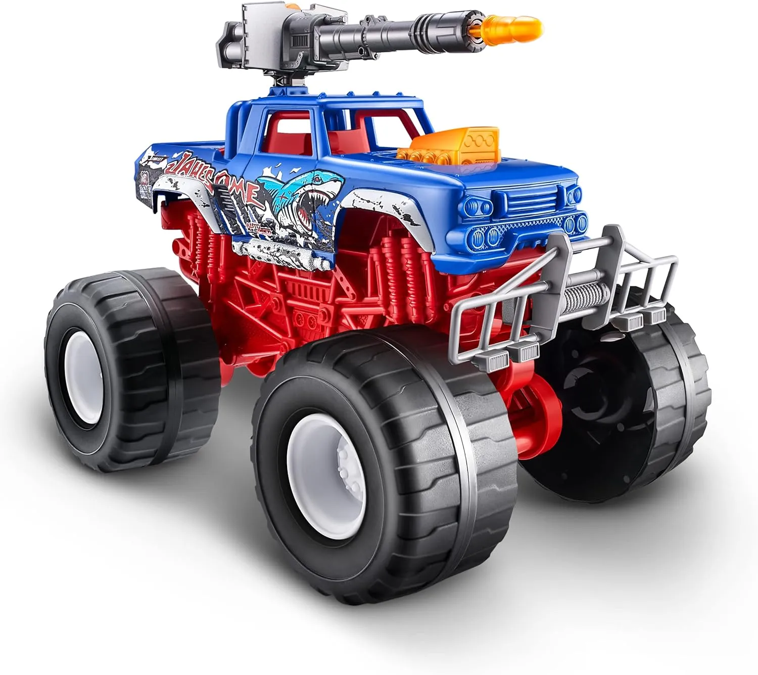 Sounds, Fireable Weapon, Batteries Included, Monster Truck Toys for Boys and Kids Metal Machines Monster Truck Wars (Jawesome) by ZURU, Toy Car Vehicle That Lights Up & situation Makes 