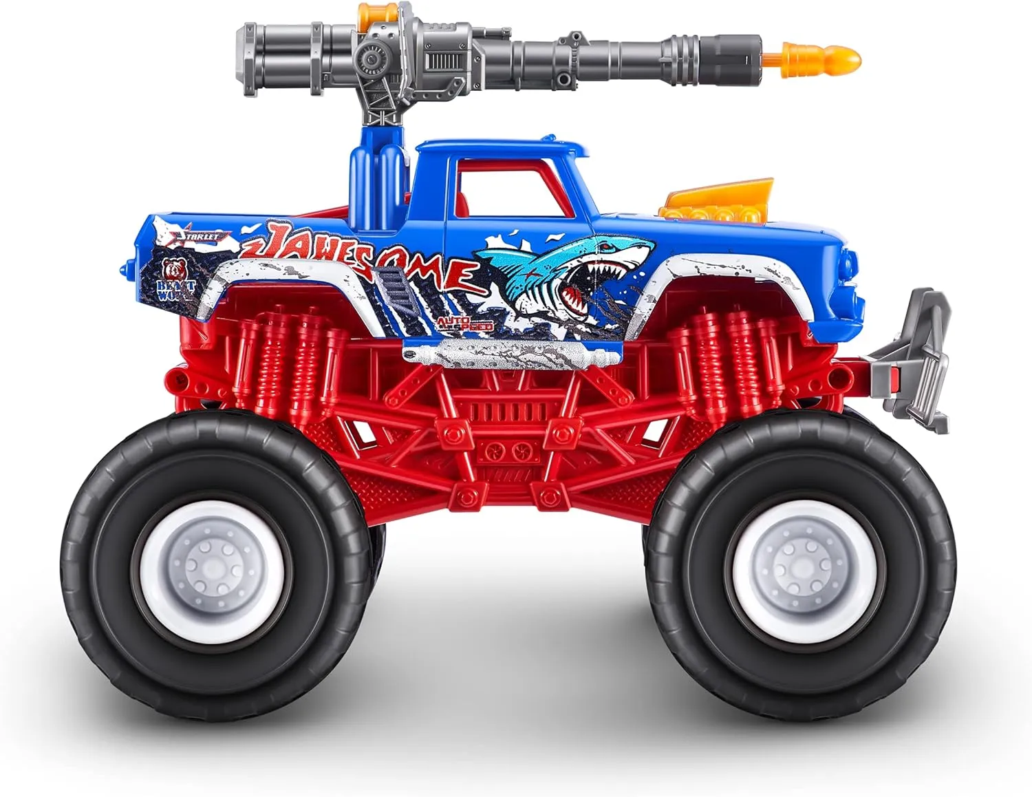 Sounds, Fireable Weapon, Batteries Included, Monster Truck Toys for Boys and Kids Metal Machines Monster Truck Wars (Jawesome) by ZURU, Toy Car Vehicle That Lights Up & situation Makes 