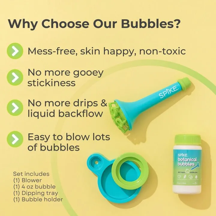 Spike Sensory Bubble Play Skin Happy Botanical Bubbles & Blower Set