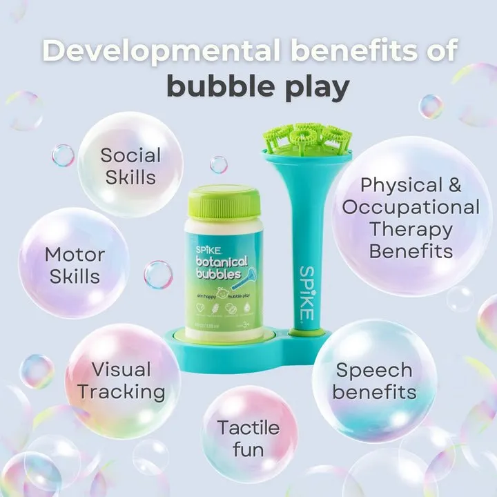 Spike Sensory Bubble Play Skin Happy Botanical Bubbles & Blower Set