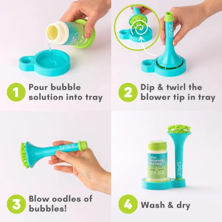 Spike Sensory Bubble Play Skin Happy Botanical Bubbles & Blower Set