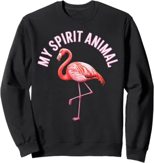Spirit Animal squirt cope finch mushroom Funny Sarcastic Pink Bird Graphic Sweatshirt Flamingo My 