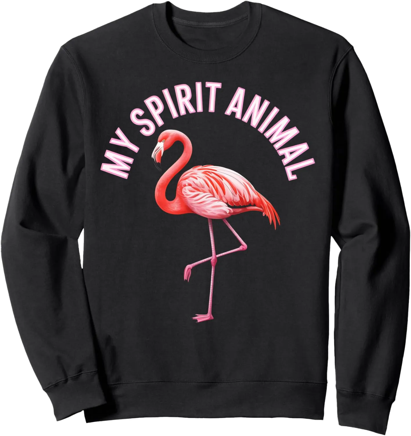 Spirit Animal squirt cope finch mushroom Funny Sarcastic Pink Bird Graphic Sweatshirt Flamingo My 